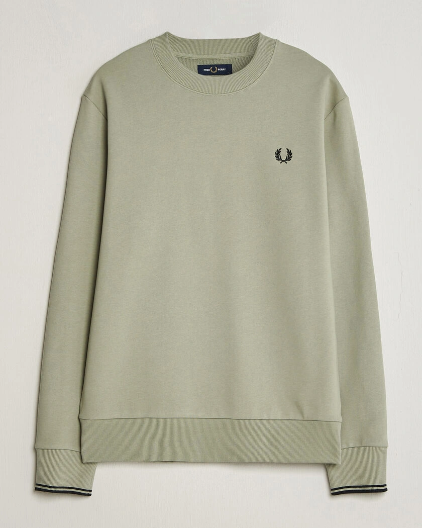 Fred Perry Crew Neck Sweatshirt Seagrass Green – Grønn