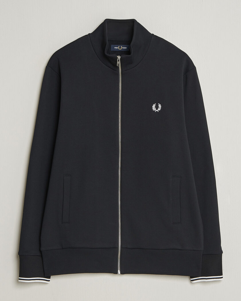 Fred Perry Full Zip Sweatshirt Black – Svart