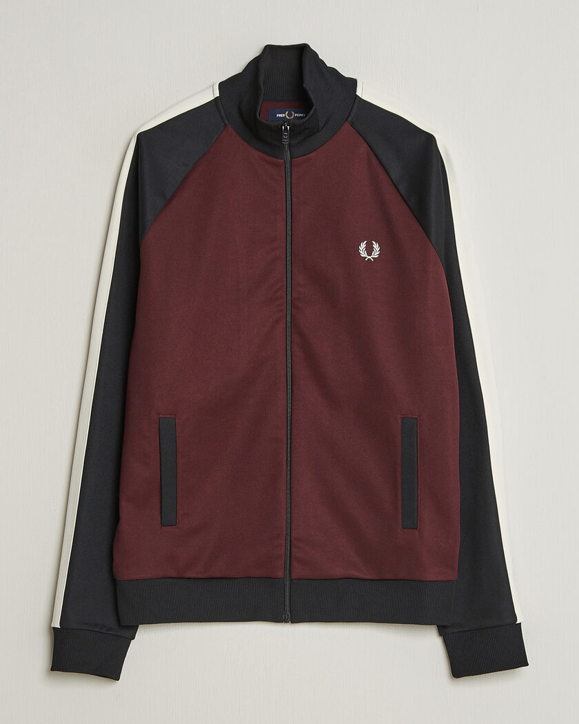 Fred Perry Contrast Sleeve Track Jacket Oxblood – Flerfarget