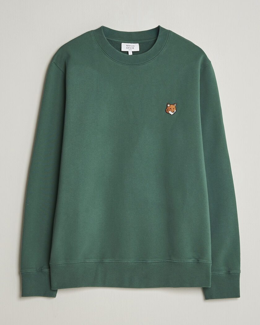 Maison Kitsuné Fox Head Sweatshirt Bottle Green – Grønn