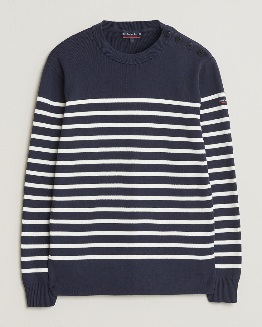 Armor-lux Groix Striped Sweater Navy/Nature – Blå