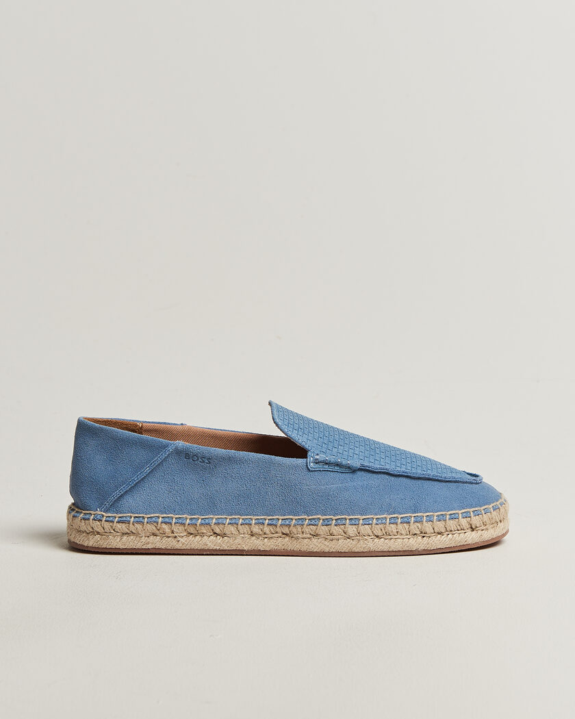 BOSS BLACK Madeira Suede Espadrilles Open Blue – Blå