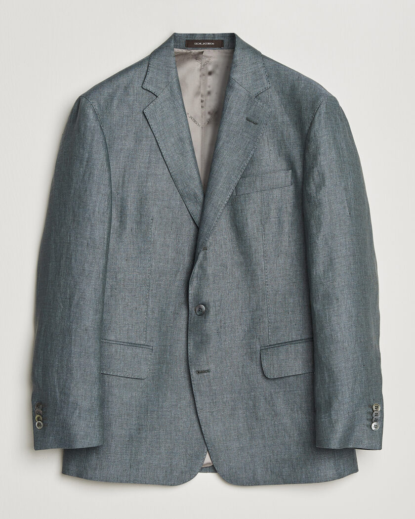 Oscar Jacobson Robert Linen Blazer Olive – Grønn