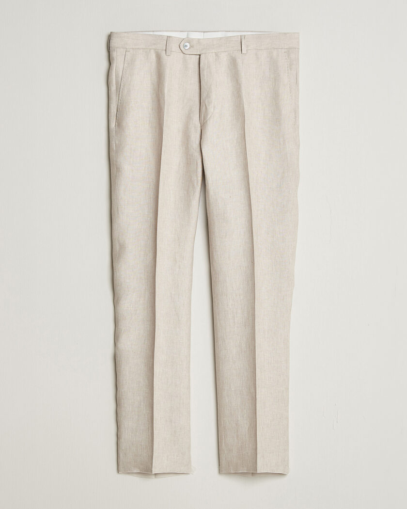 Oscar Jacobson Dandy Linen Trousers Off White – Hvit