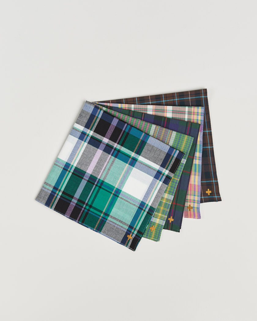 BEAMS PLUS 5-Pack Madras Handkerchief Multicolour – Flerfarget