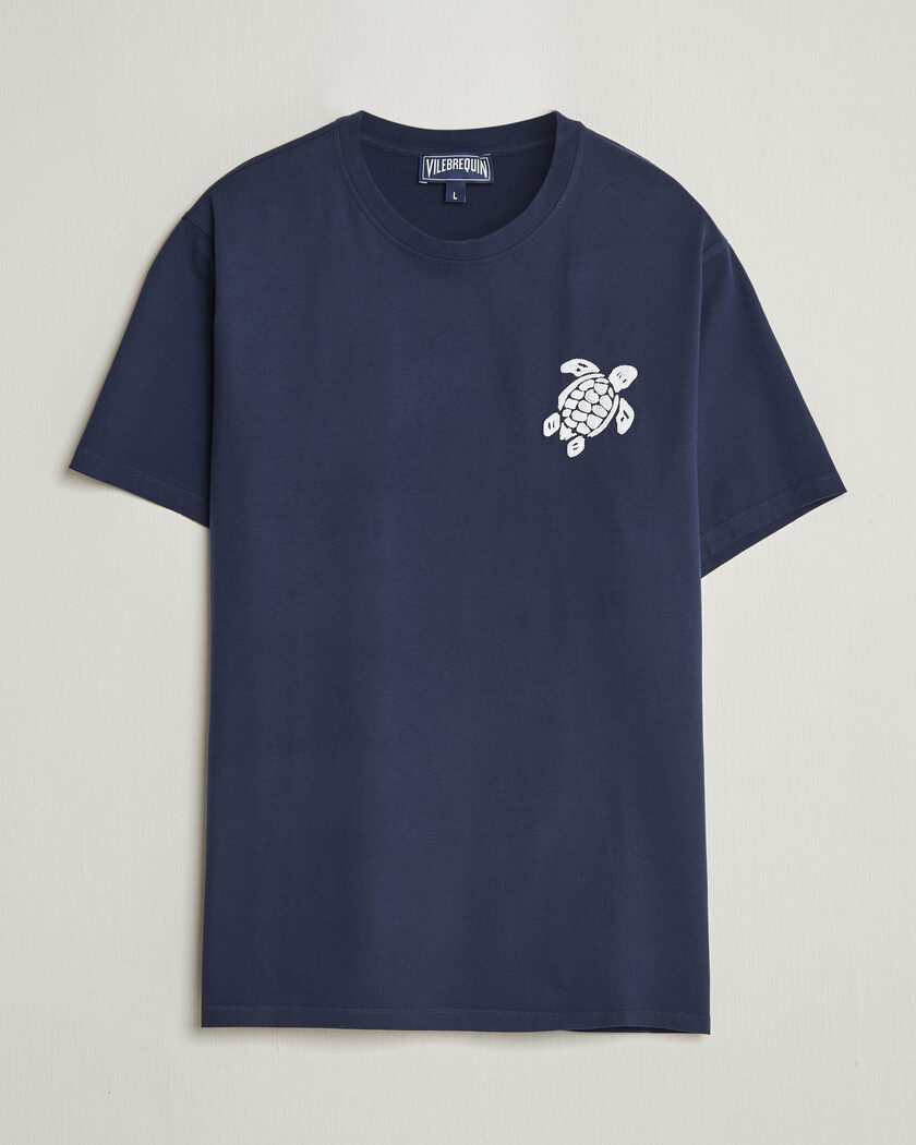 Vilebrequin Embroidered Crew Neck T-Shirt Bleu Marine – Blå
