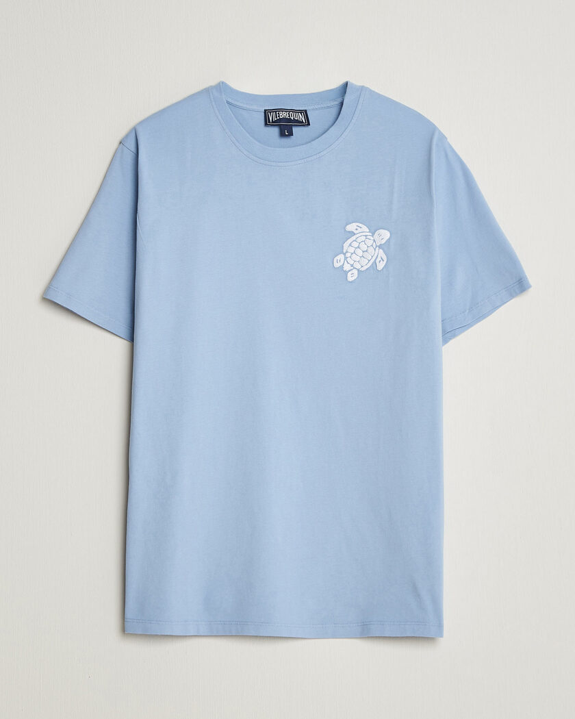 Vilebrequin Printed Crew Neck T-Shirt Cloudy Blue – Blå