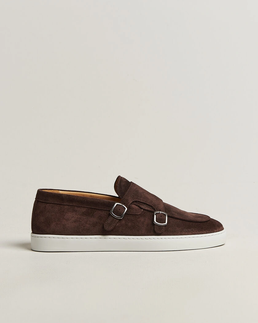 Fliteless Suede Monk Strap Sneaker Loafer Dark Brown – Brun