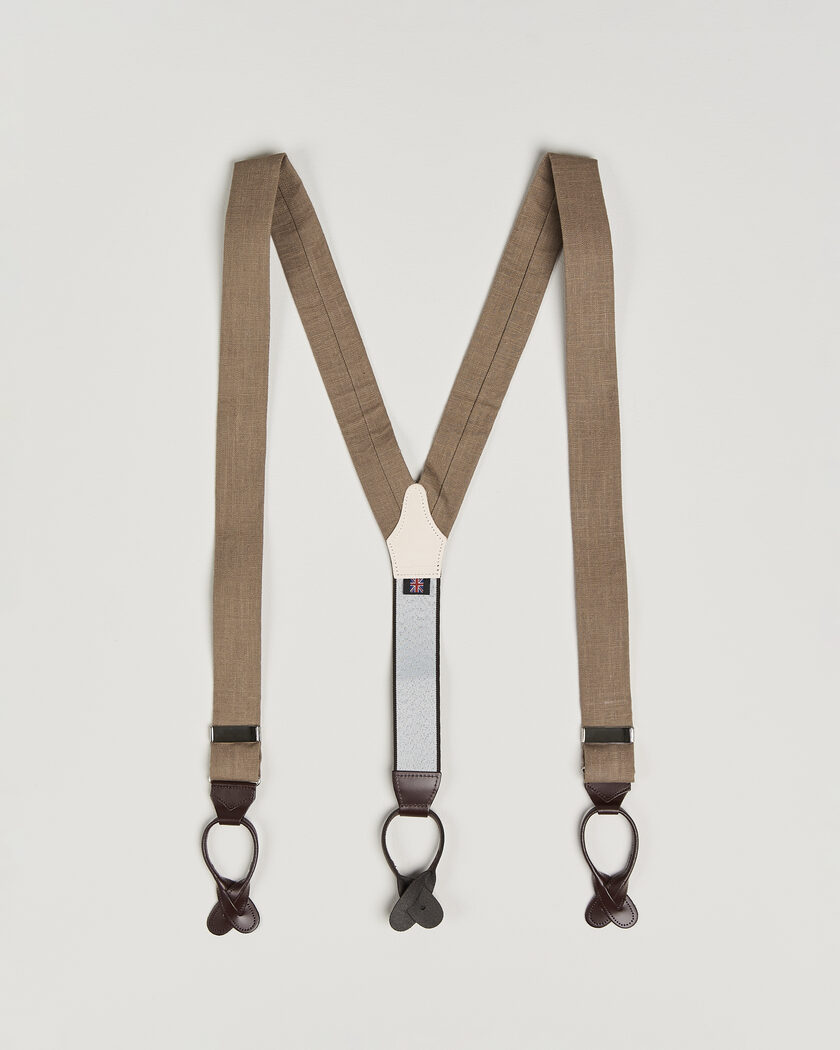 Albert Thurston Linen Braces Acorn Brown – Brun