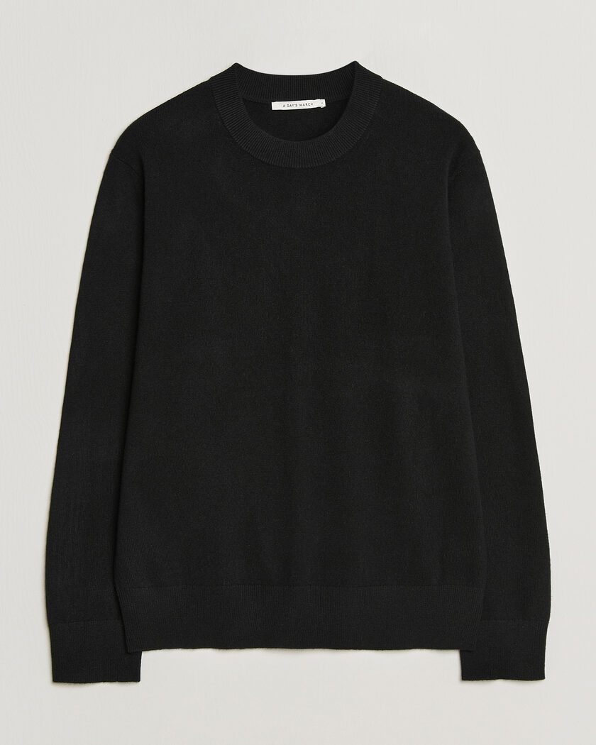 A Day's March Marlow Cashmere Blend Sweater Black – Svart