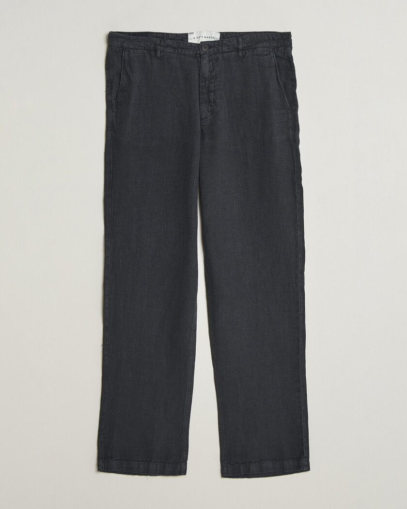 A Day's March Redwood Linen Trousers Black – Svart