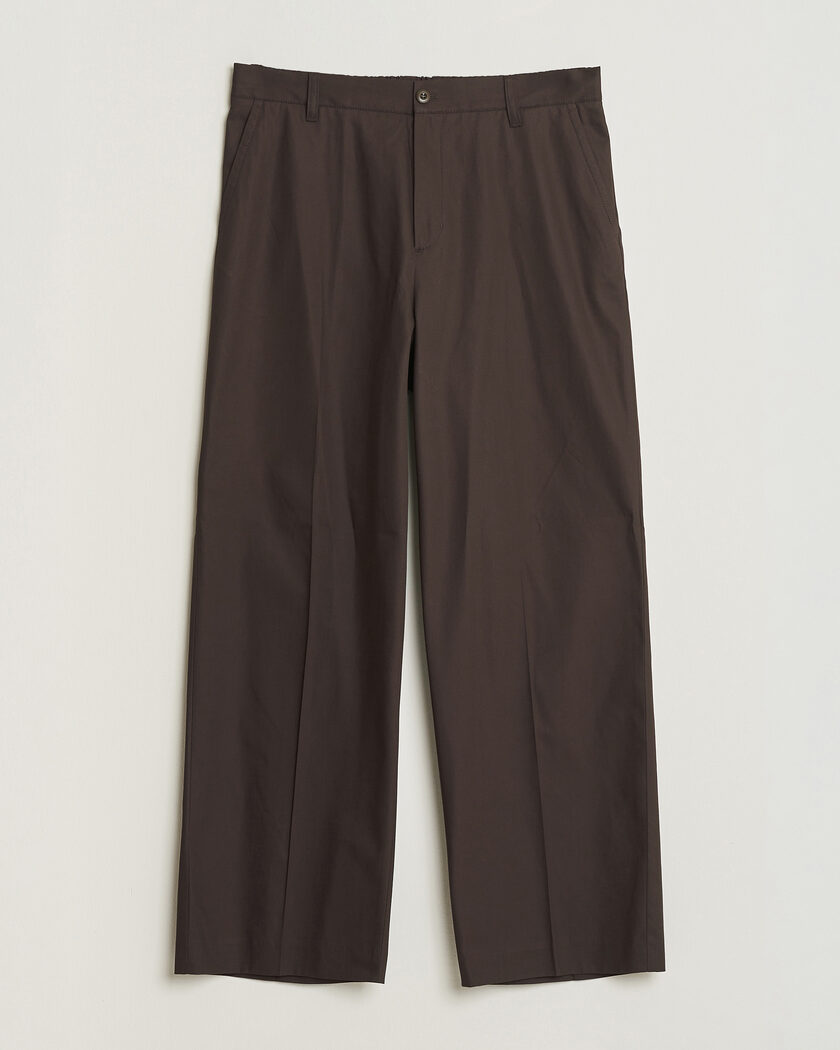 Filippa K Reeve Cotton Trousers Dark Chocolate – Brun
