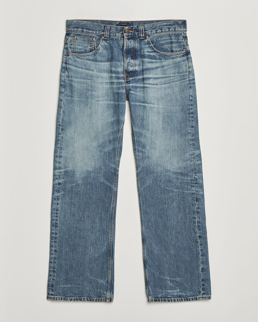 Nudie Jeans Regular Alf Jeans Silver Tracks – Blå