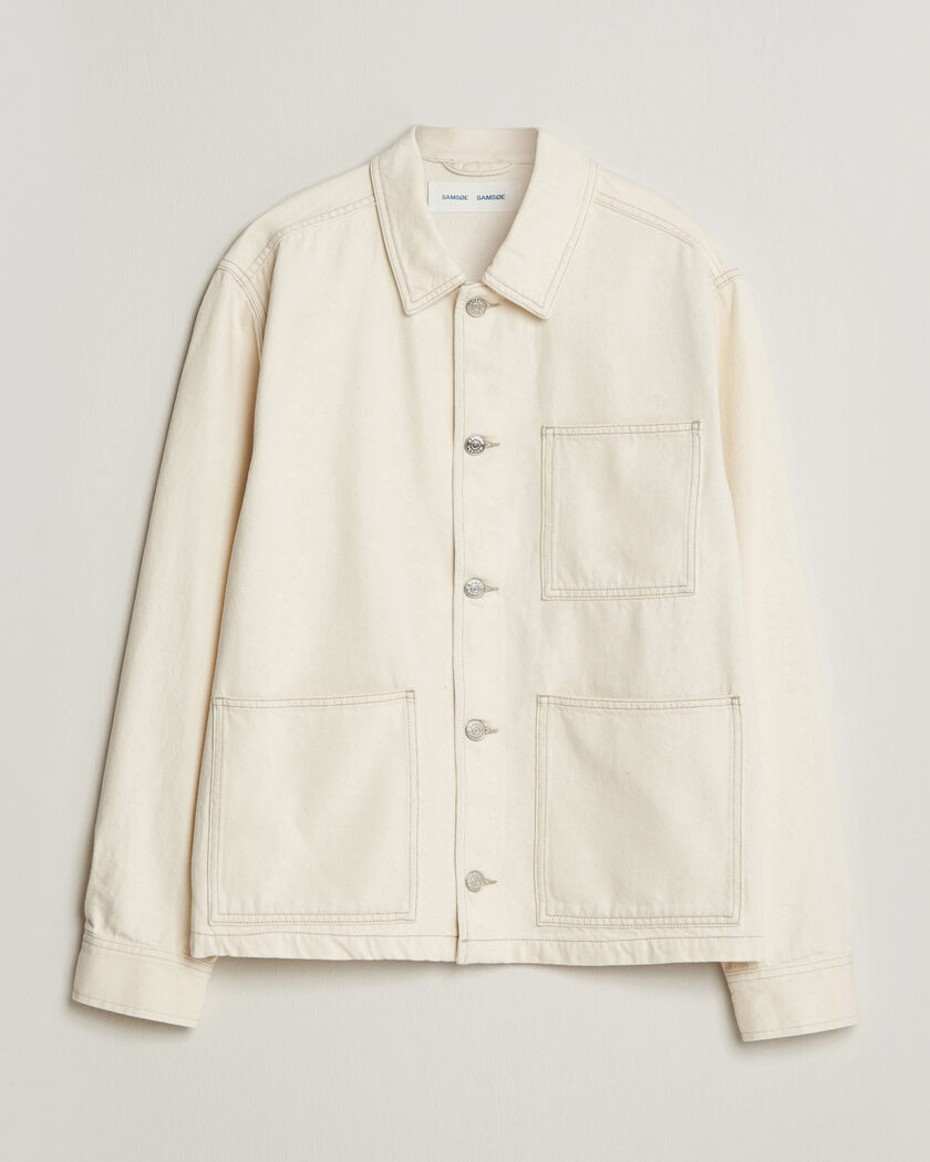 Samsøe Samsøe Chore Denim Overshirt Soft Natural – Hvit