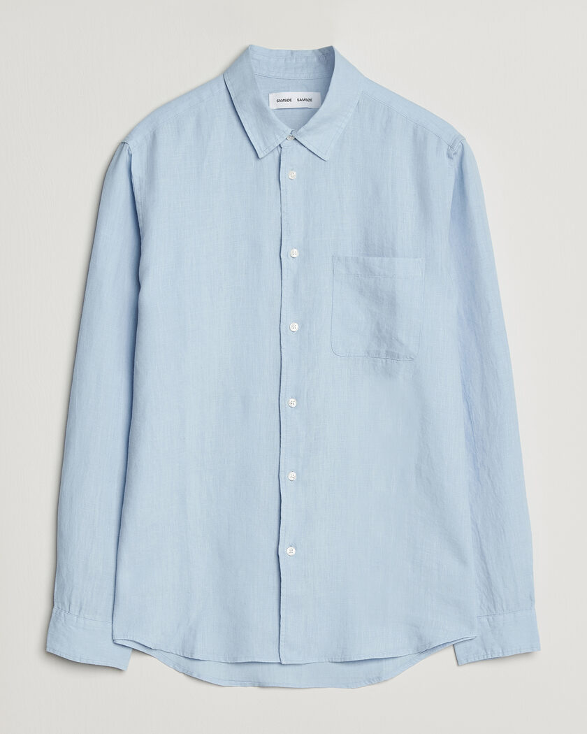 Samsøe Samsøe Liam Linen Shirt Windsurfer – Blå