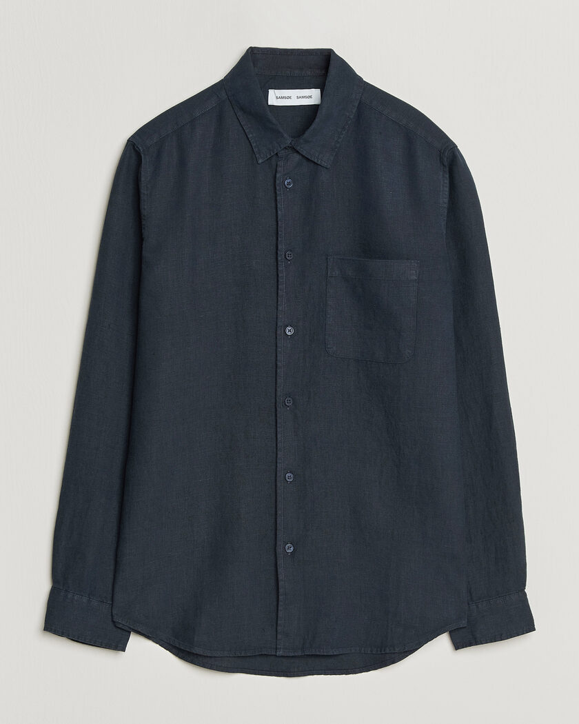 Samsøe Samsøe Liam Linen Shirt Salute Navy – Blå