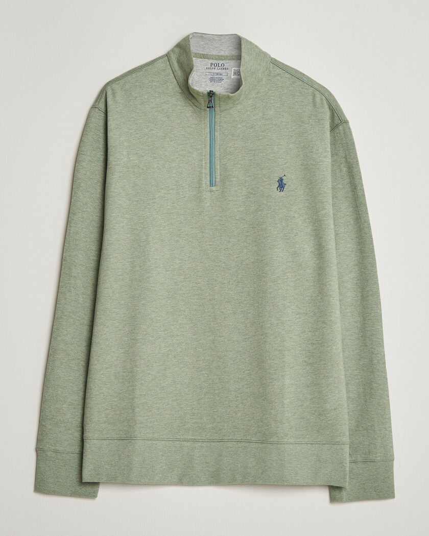 Polo Ralph Lauren Double Knit Half Zip Greenery Heather – Grønn