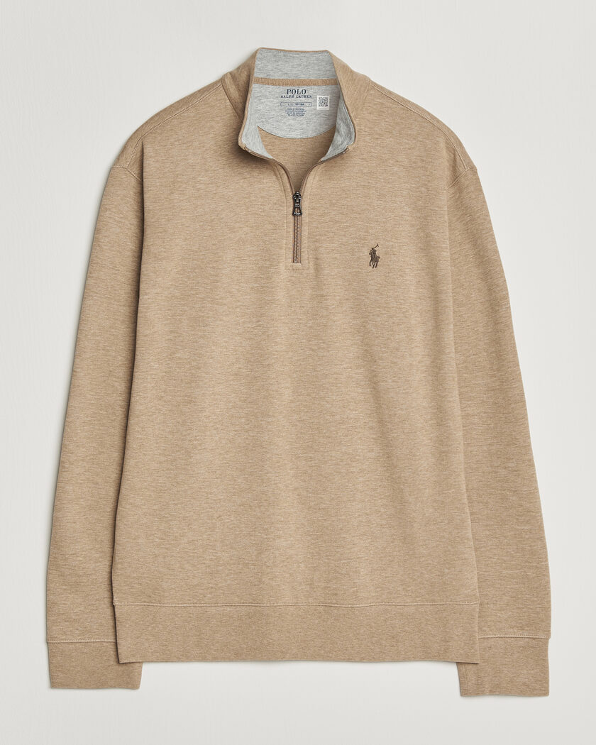 Polo Ralph Lauren Double Knit Half Zip Warm Brown – Brun