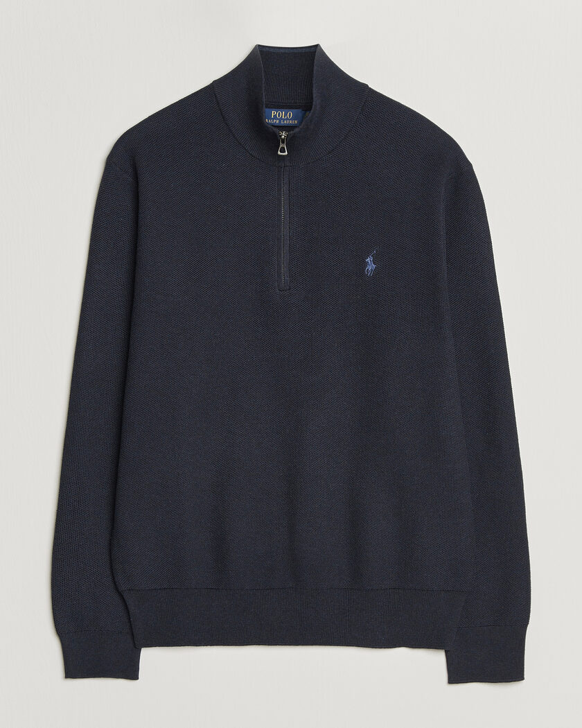 Polo Ralph Lauren Textued Half-Zip Navy Heather – Blå