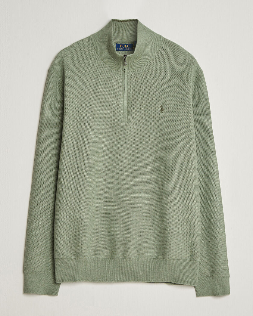 Polo Ralph Lauren Textued Half-Zip Fern Green Heather – Grønn