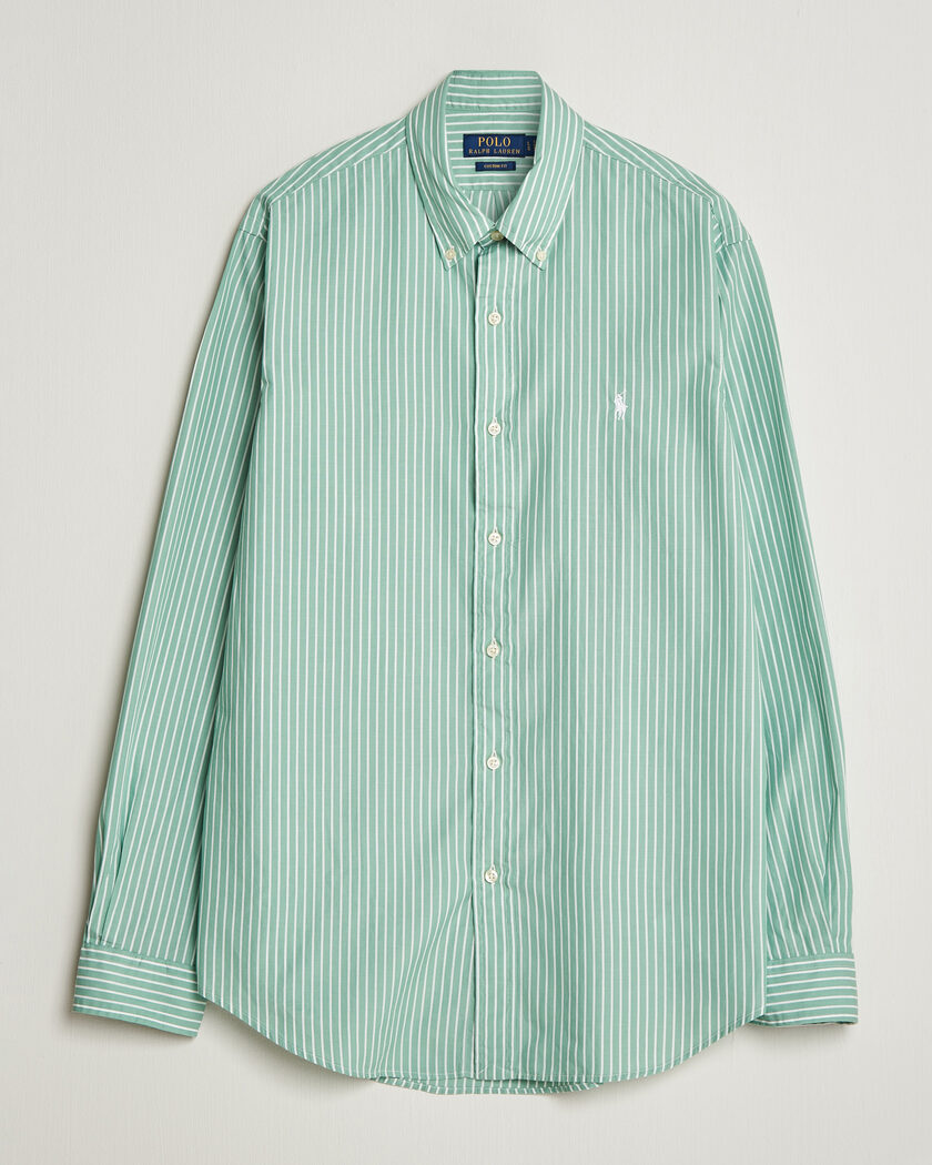 Polo Ralph Lauren Custom Fit Stripe Poplin Shirt Faded Mint – Grønn
