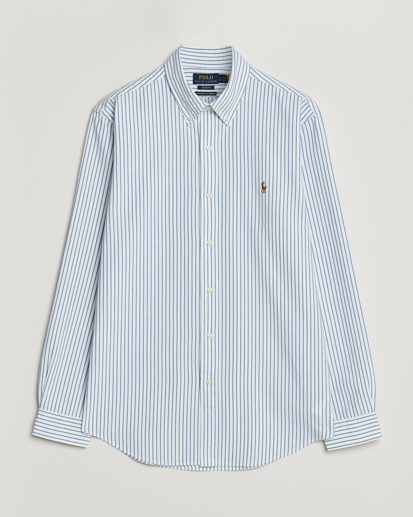 Polo Ralph Lauren Custom Fit Seersucker/Oxford Stripe Shirt White/Blue – Hvit