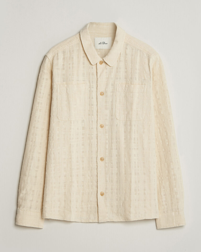 LES DEUX Textured Slub Overshirt Ivory – Hvit