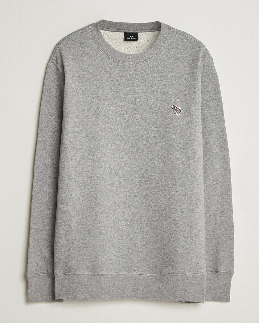 PS Paul Smith Zebra Organic Cotton Sweatshirt Grey Melange – Grå