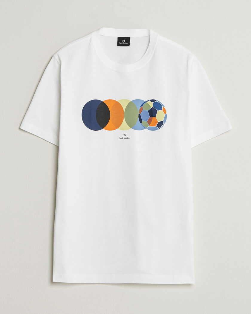 PS Paul Smith Footbal Crew Neck T-Shirt White – Hvit