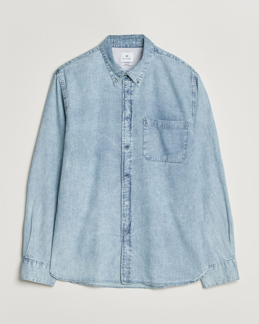 PS Paul Smith Casual Fit Denim Shirt Light Blue – Blå