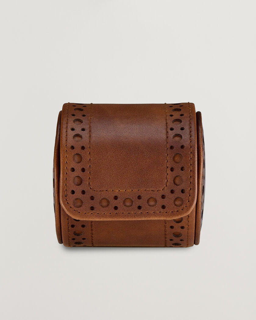 WOLF Brouge Single Watch Roll Burnished Brown – Brun