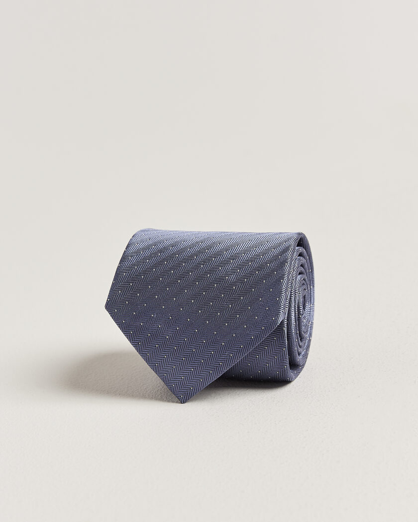 Brioni Jacquard Dot Silk Tie Light Blue – Blå