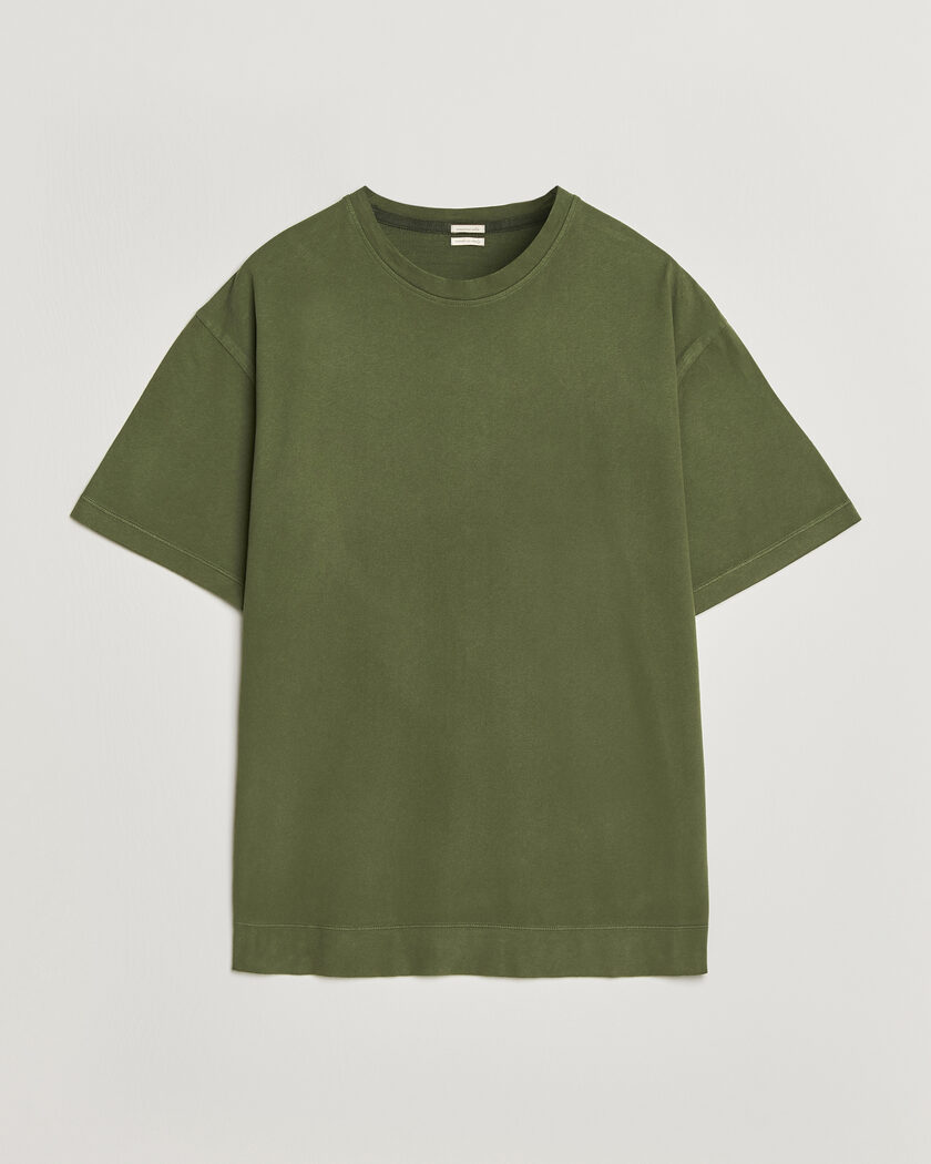 Massimo Alba Nevis Brushed Cotton T-Shirt Moss Green – Grønn