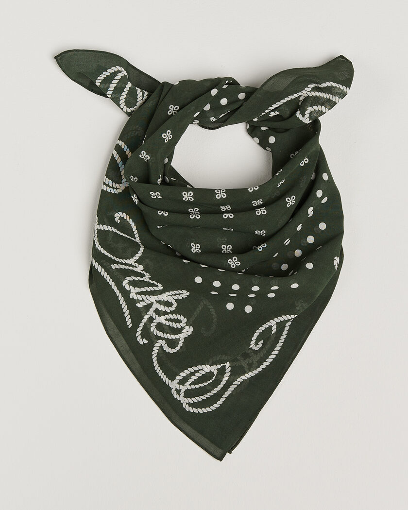 Drake's Rope Border Cotton Bandana Green – Grønn