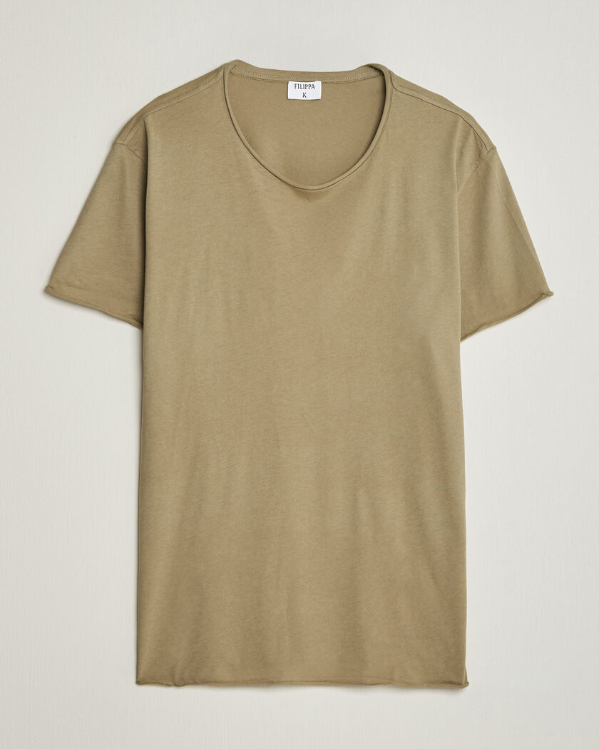 Filippa K Roll Neck Crew Neck T-Shirt Light Olive Green – Grønn