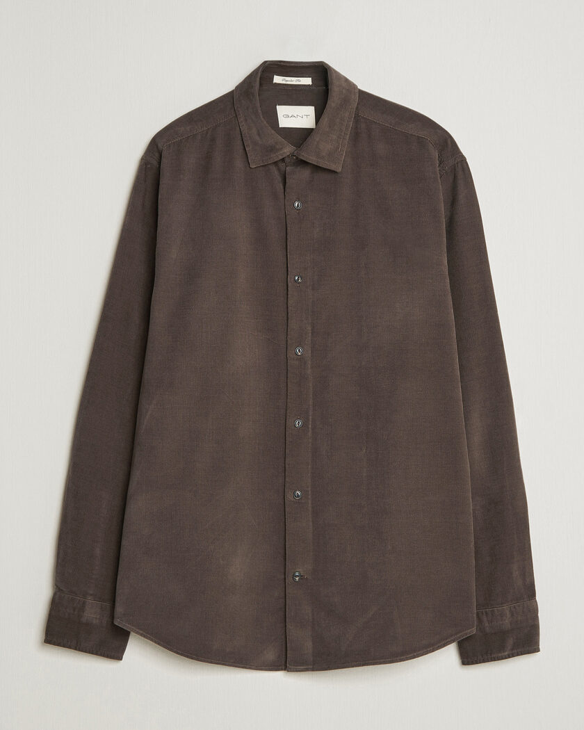 Gant Regular Fit Baby Cord Shirt Shadow Brown – Brun
