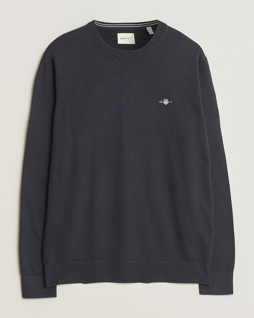 Gant Classic Cotton Crew Neck Black – Svart