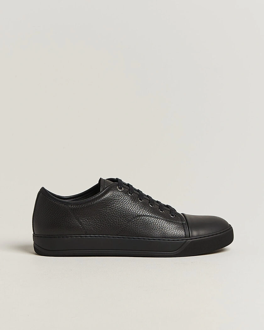 Lanvin DBB1 Grain Leather Cap Toe Sneaker Black – Svart
