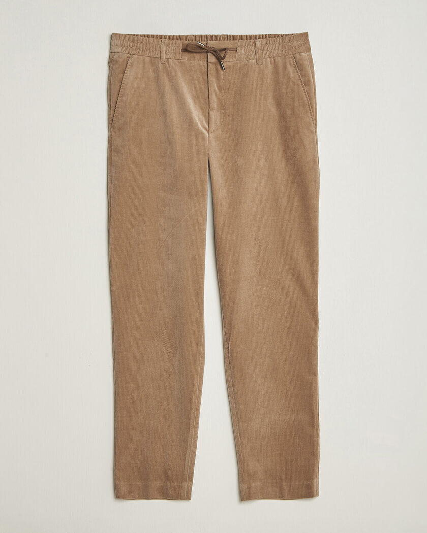 BOSS BLACK Perin Corduroy Drawstring Trousers Open Brown – Brun