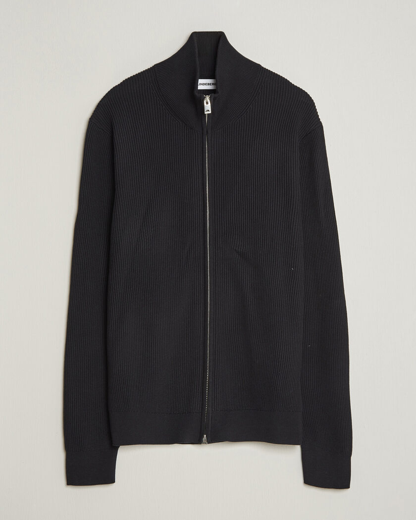 J.Lindeberg Alexis Cotton Full Zip Black – Svart