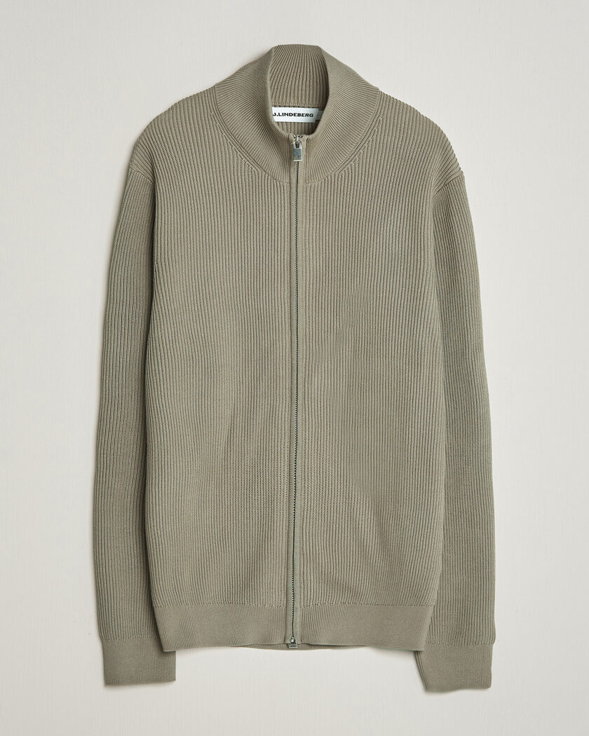 J.Lindeberg Alexis Cotton Full Zip Brindle – Grønn