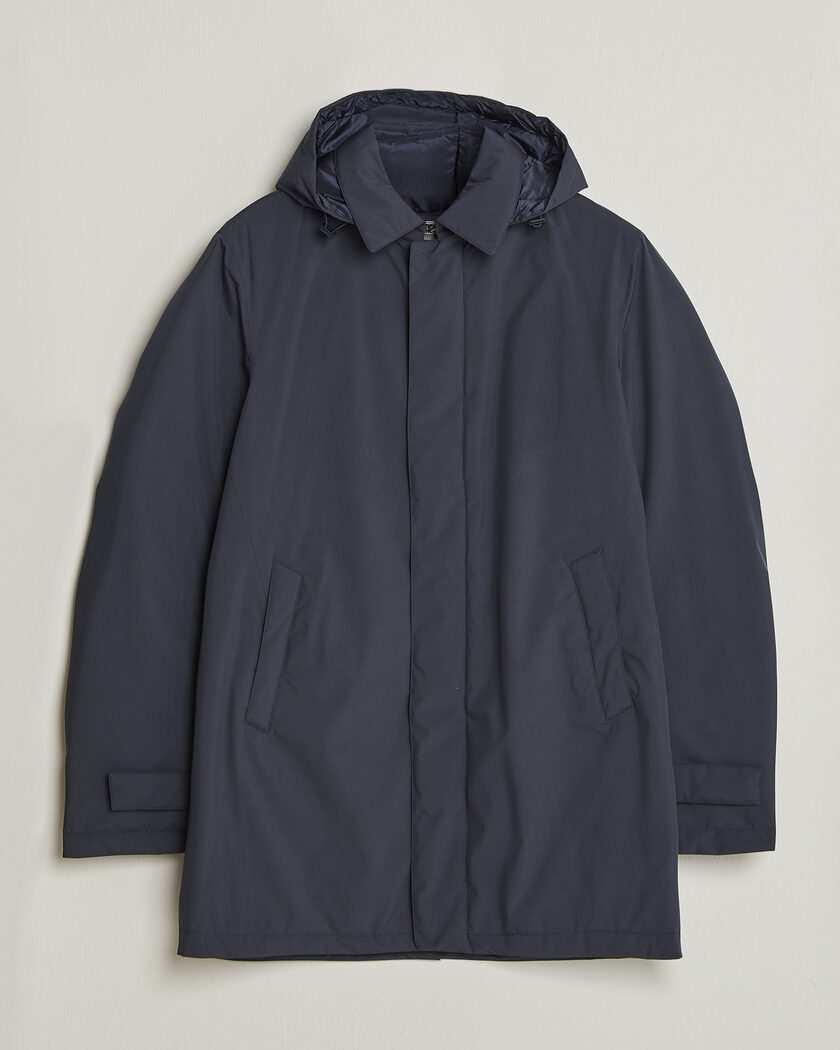 Herno Waterproof Nylon Coat Navy – Blå
