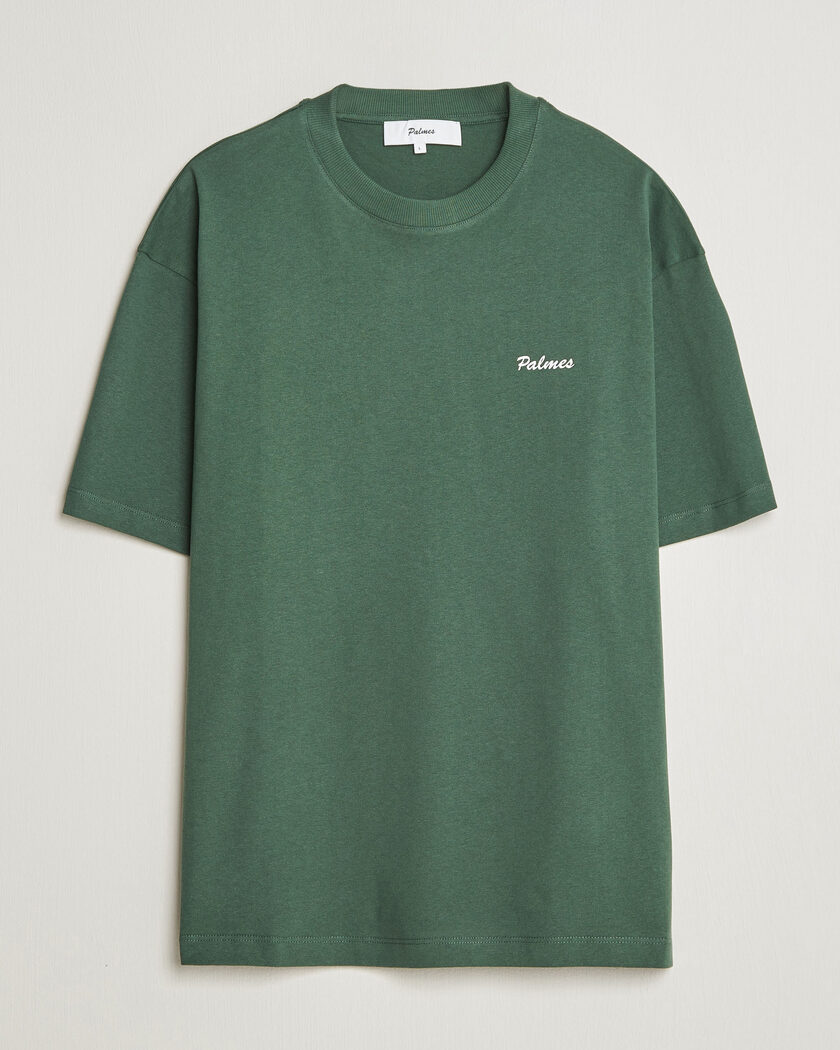 Palmes Logo T-Shirt Dark Green – Grønn