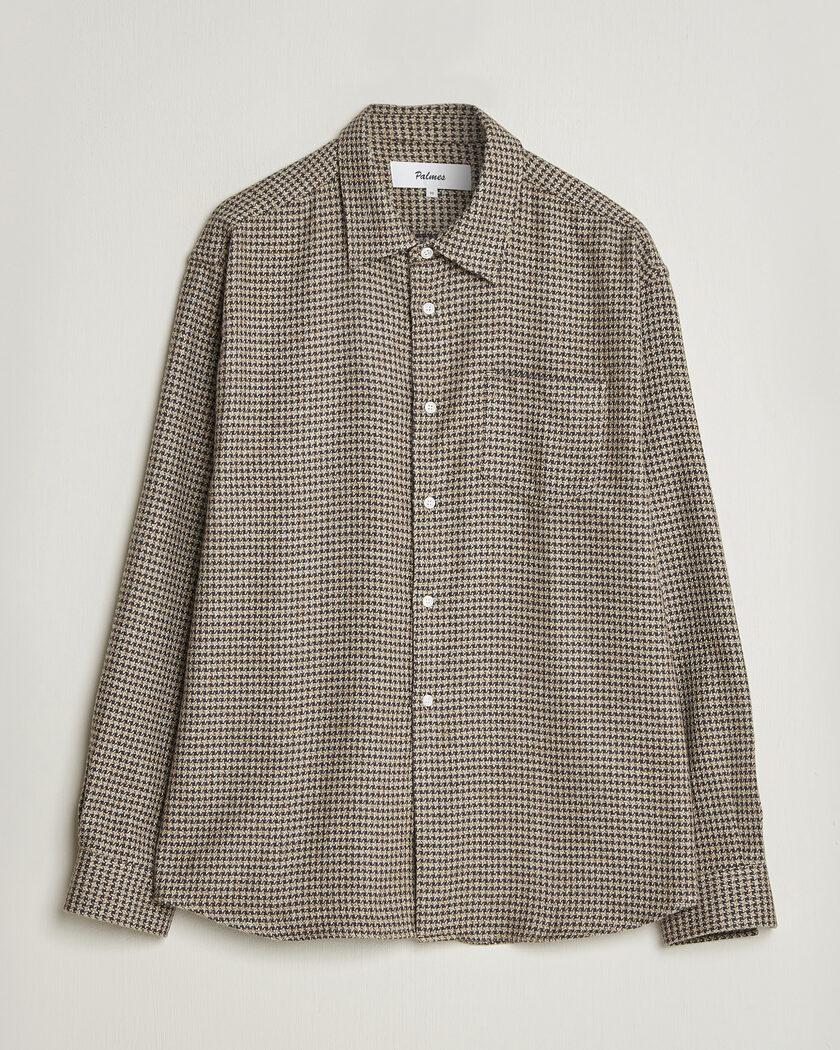 Palmes Serve Shirt Olive Check – Brun