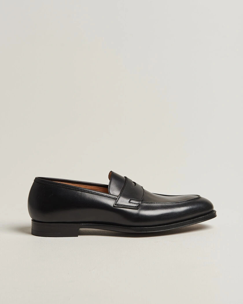 Crockett & Jones Crawford Handgrade Penny Loafer Black Calf – Svart