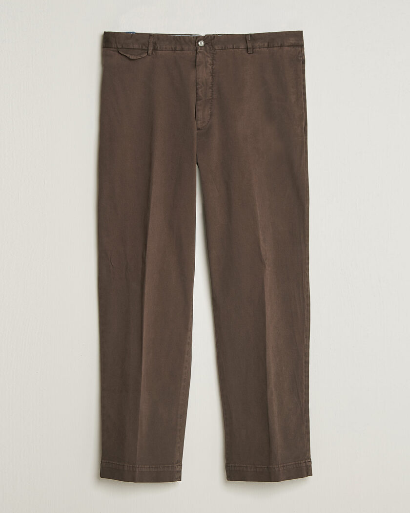 Santaniello Washed Cotton Trousers Brown – Brun