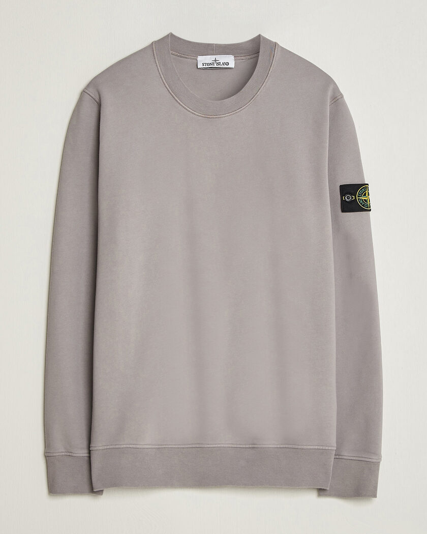 Stone Island Garment Dyed Fleece Sweatshirt Grey – Grå