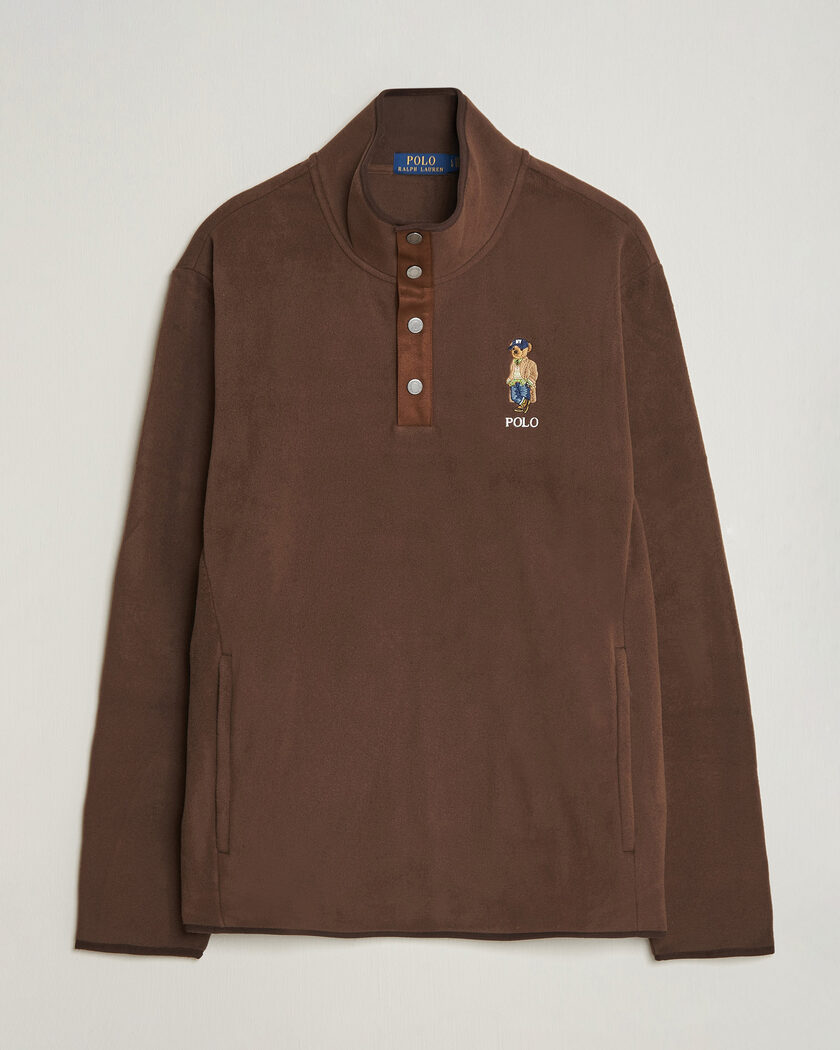 Polo Ralph Lauren Fleece Pullover Sweatshirt Luggage Brown – Brun