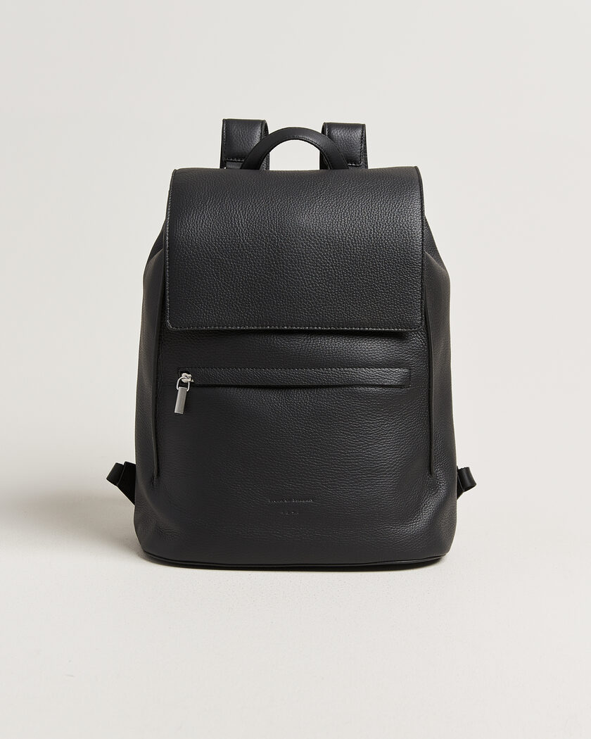 Tiger of Sweden Vuntir Grained Leather Backpack Black – Svart