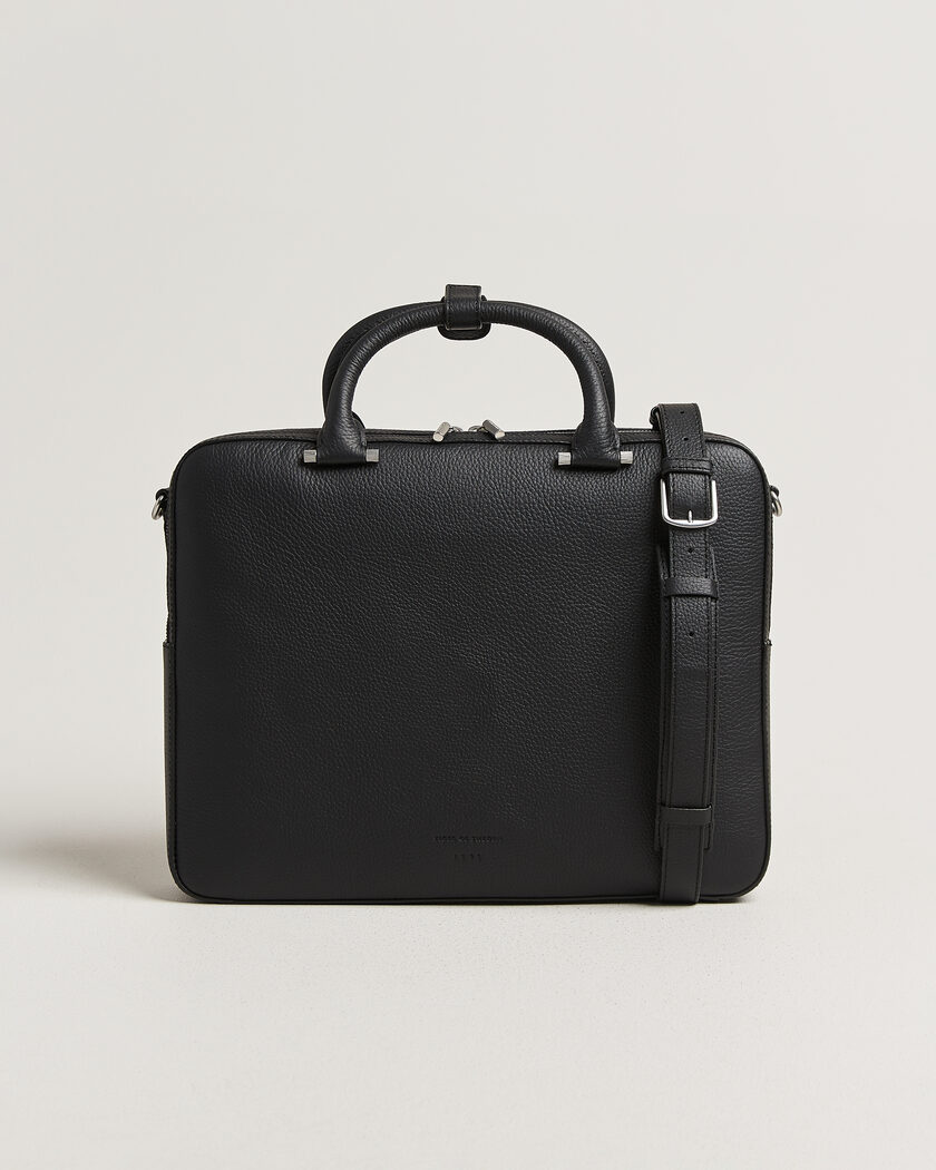 Tiger of Sweden Valise Grained Leather Briefcase Black – Svart
